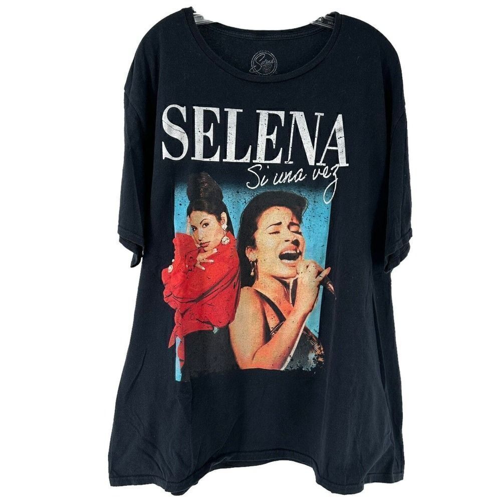 Selena T-Shirt Band Tee Womens Size 3XL Black Short Sleeve Si Una Vez Official